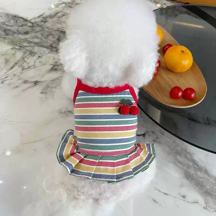 New Arrival Stripes Suspender Skirt Couple Wear Bichon Vest