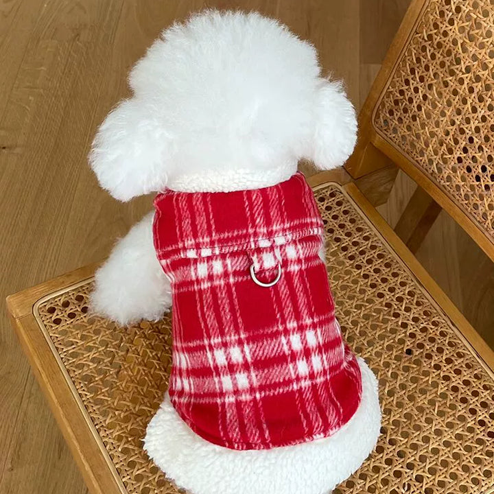 Pet Clothes Fall and Winter New Arrival Fleece-lined New Year Vest Coat Teddy Bichon Dog Cat Traction New Year Clothes