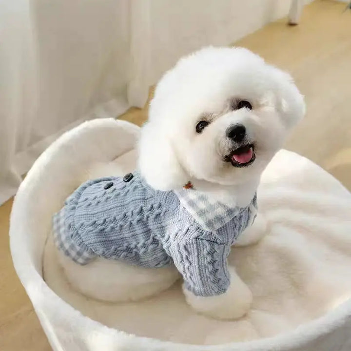 Autumn Winter Coat for Dogs Plaid Puppy Warm Dog Sweater