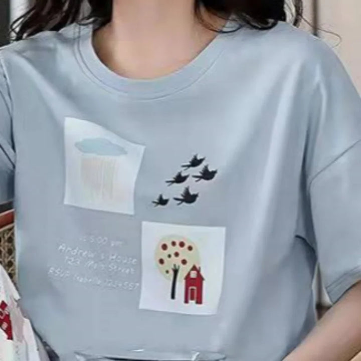 New Girls Short-Sleeve Printing Pajamas