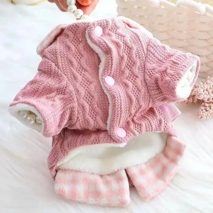 Autumn Winter Coat for Dogs Plaid Puppy Warm Dog Sweater