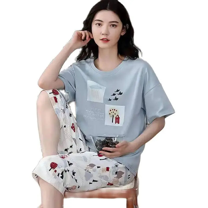 New Girls Short-Sleeve Printing Pajamas