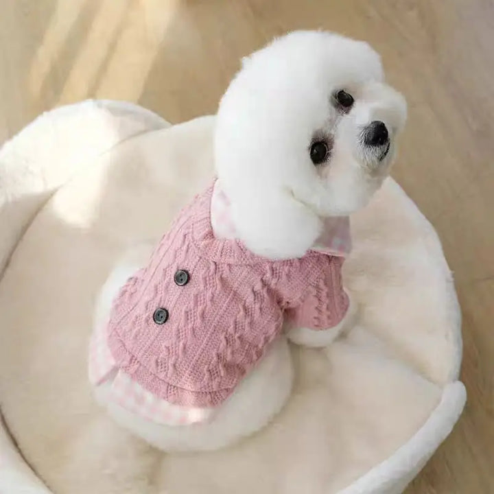 Autumn Winter Coat for Dogs Plaid Puppy Warm Dog Sweater