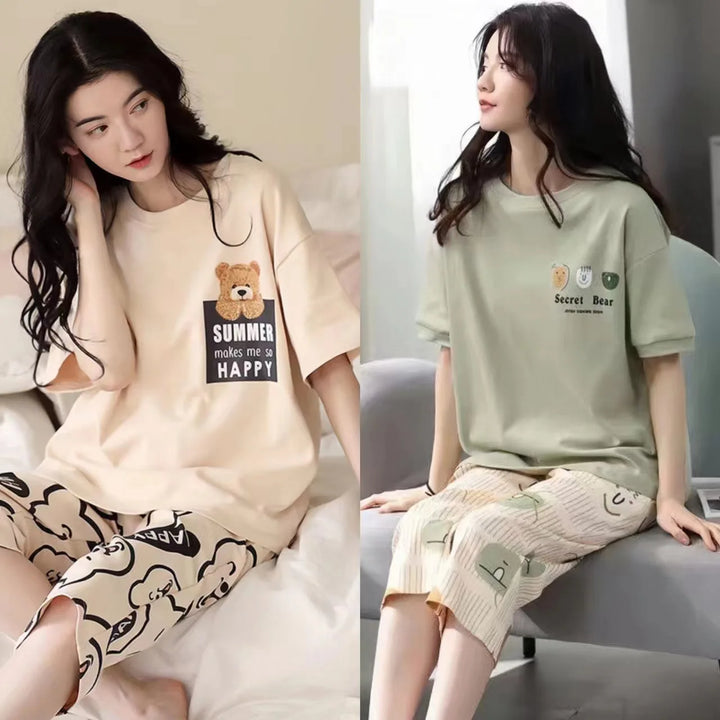 New Girls Short-Sleeve Printing Pajamas